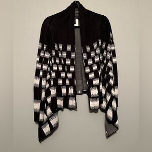 BCBGMAXAZRIA Womens Camia Jacquard Cardi Wrap, Black Combo, X-S/S